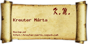 Kreuter Márta névjegykártya