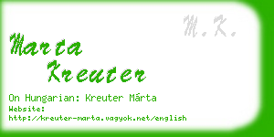 marta kreuter business card
